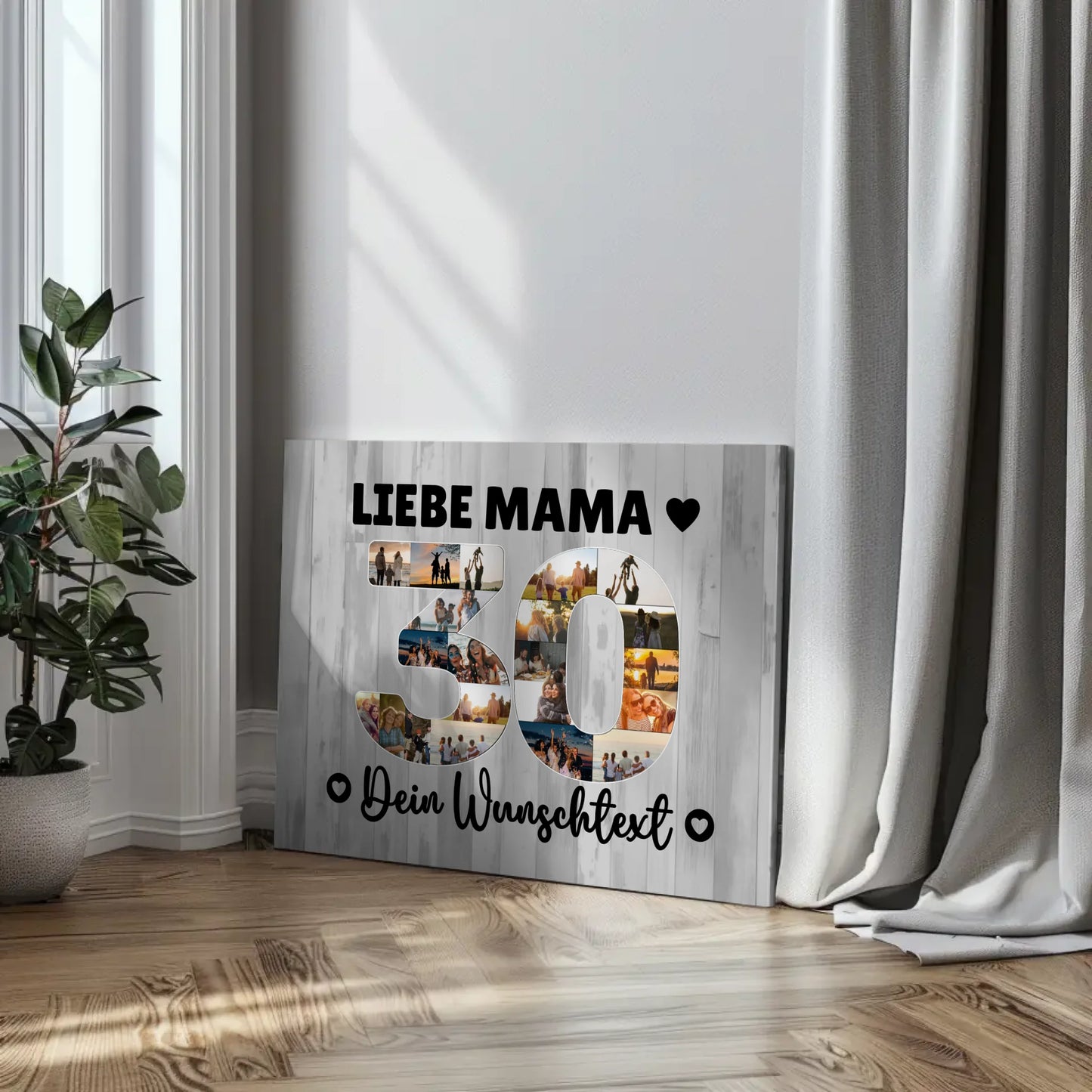 Personalisierte Fotoleinwand mit Wunschtext zum 30 Geburtstag Mama