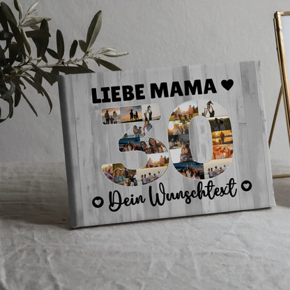Personalisierte Fotoleinwand mit Wunschtext zum 30 Geburtstag Mama