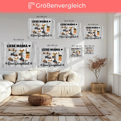 Personalisierte Fotoleinwand mit Wunschtext zum 30 Geburtstag Mama