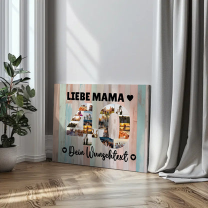 Personalisierte Fotoleinwand mit Wunschtext zum 40 Geburtstag Mama