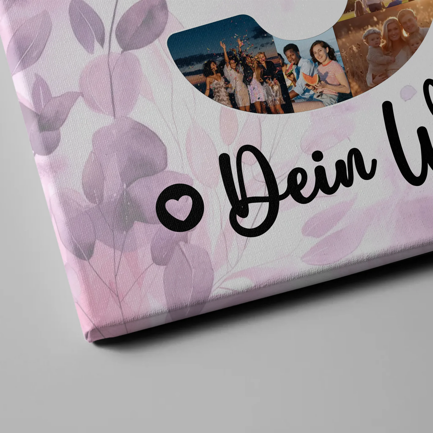 Personalisierte Fotoleinwand mit Wunschtext 50 Geburtstag Mama