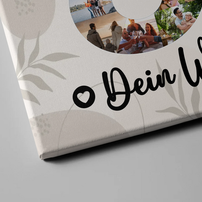 Personalisierte Fotoleinwand mit Wunschtext 60 Geburtstag Mama