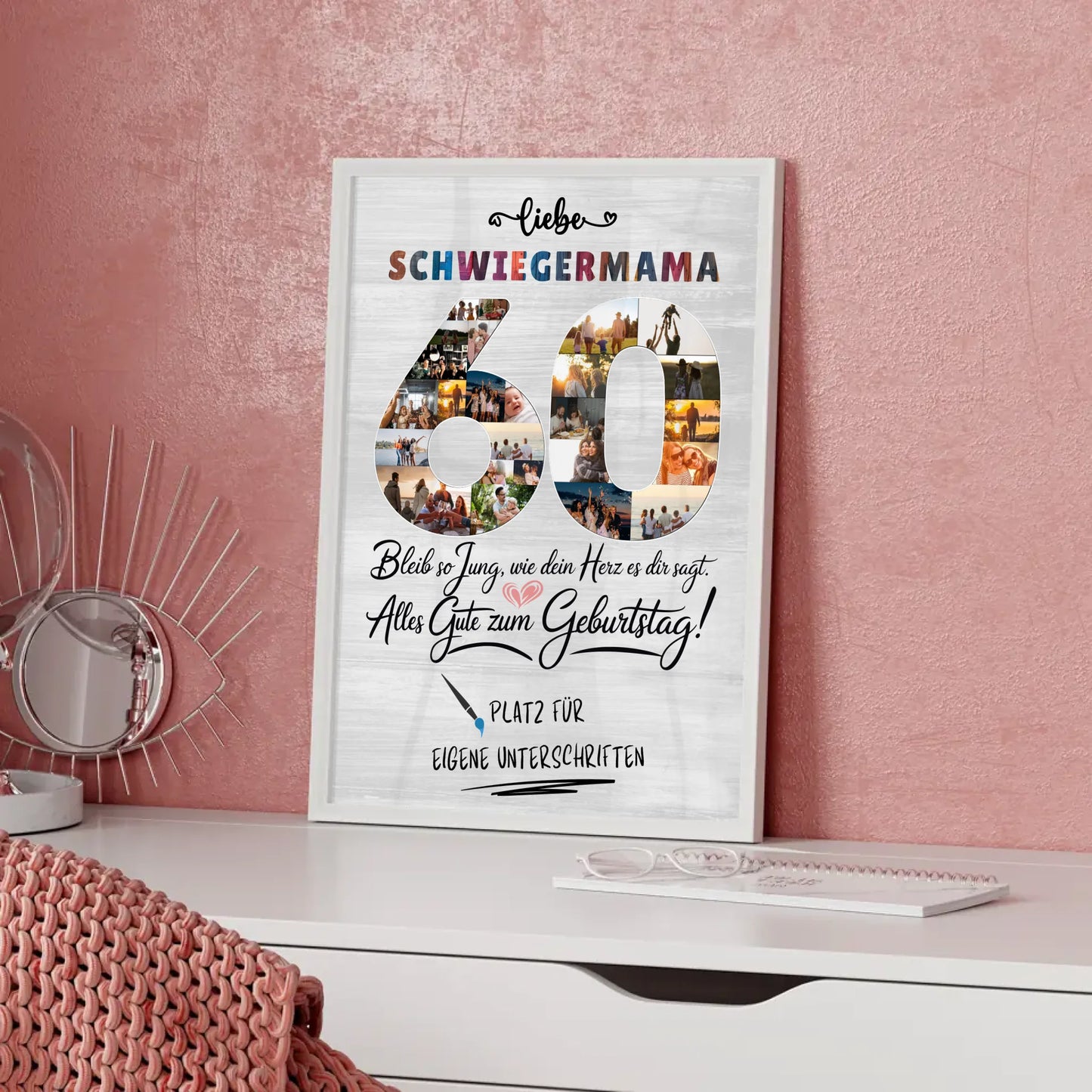 Personalisiertes Poster mit Unterschriften Schwiegermama 60 Geburtstag Fotos Bleib Jung