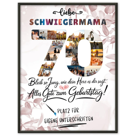 Personalisiertes Poster Schwiegermama 70 Geburtstag Fotos