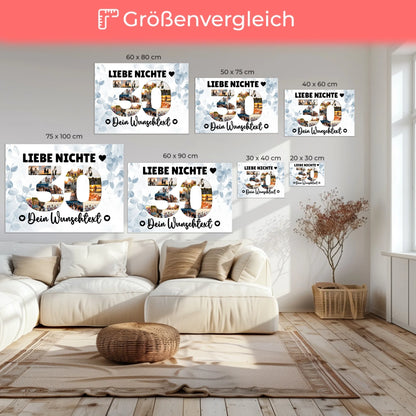 Personalisierte Fotoleinwand mit Wunschtext zum 30 Geburtstag Nichte