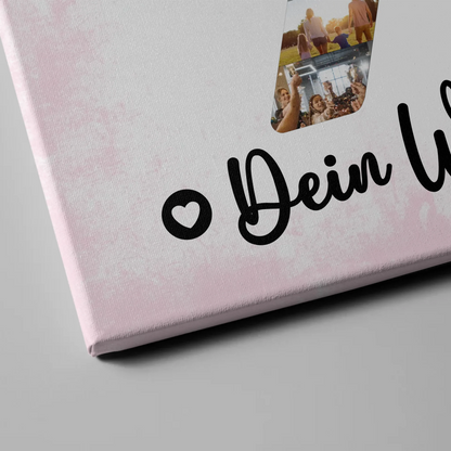 Personalisierte Fotoleinwand mit Wunschtext 70 Geburtstag Oma