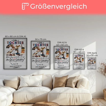 Personalisiertes Poster Tochter 20 Geburtstag Fotos Unterschriften
