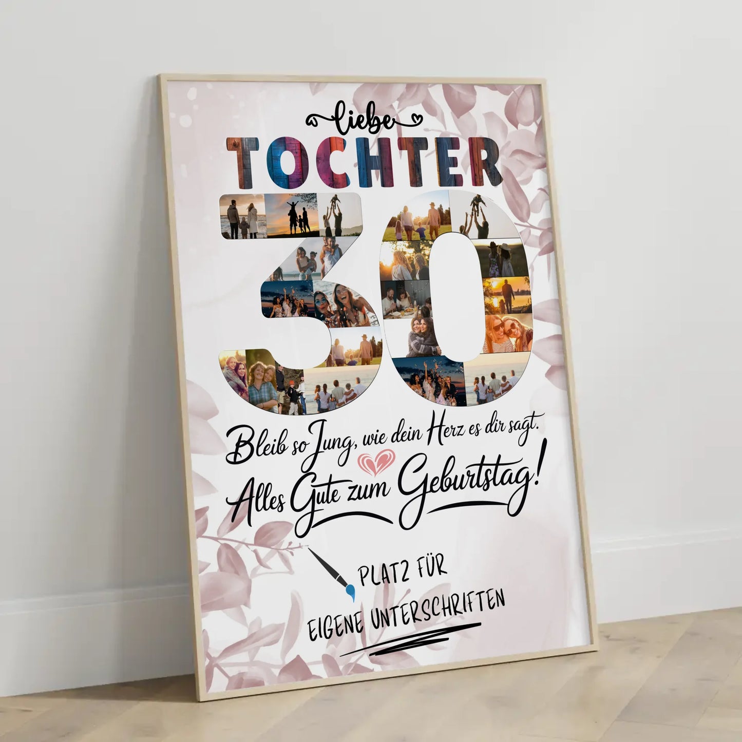 Personalisiertes Poster Tochter 30 Geburtstag mit Fotos Unterschriften