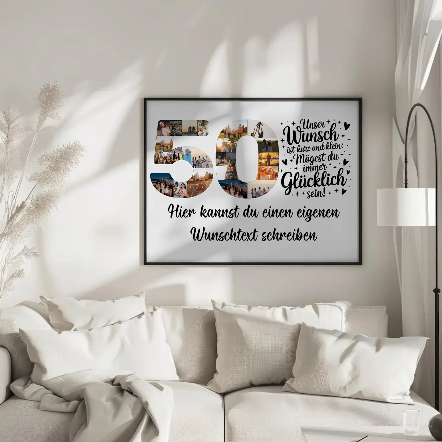 Personalisiertes Poster Wunschtext zum 50 Geburtstag Wunsch