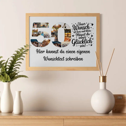 Personalisiertes Poster Wunschtext zum 50 Geburtstag Wunsch