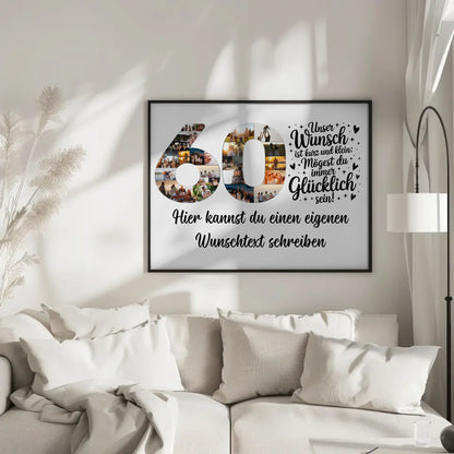 Personalisiertes Poster Wunschtext 60 Geburtstag Wunsch