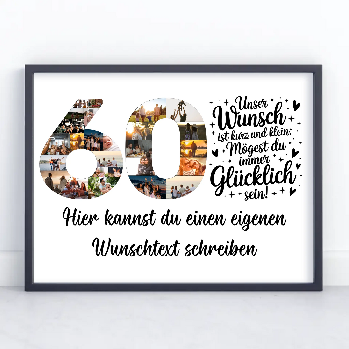 Personalisiertes Poster Wunschtext 60 Geburtstag Wunsch