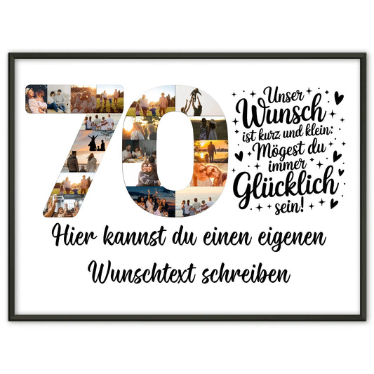 Personalisiertes Poster mit Wunschtext zum 70 Geburtstag Wunsch