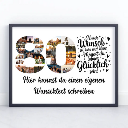 Personalisiertes Poster Wunschtext 80 Geburtstag Geschenk Idee