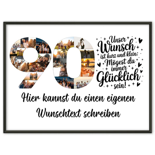 Personalisiertes Poster mit Wunschtext zum 90 Geburtstag Wunsch
