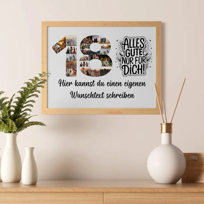 Personalisiertes Poster Wunschtext 18 Geburtstag Alles Gute für Dich