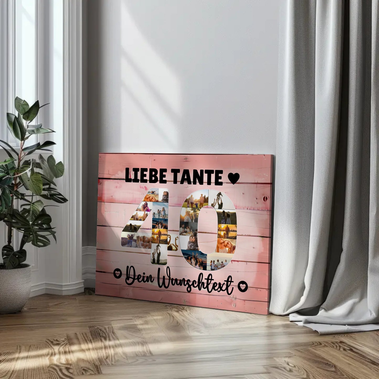 Personalisierte Fotoleinwand mit Wunschtext zum 40 Geburtstag Tante