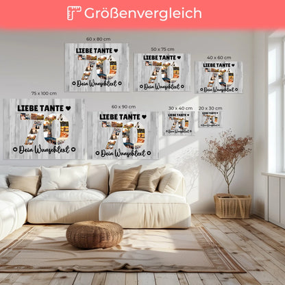 Personalisierte Fotoleinwand mit Wunschtext zum 70 Geburtstag Tante