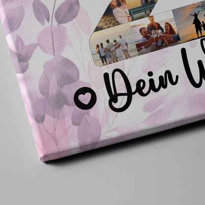 Personalisierte Fotoleinwand Wunschtext 20 Geburtstag Tochter