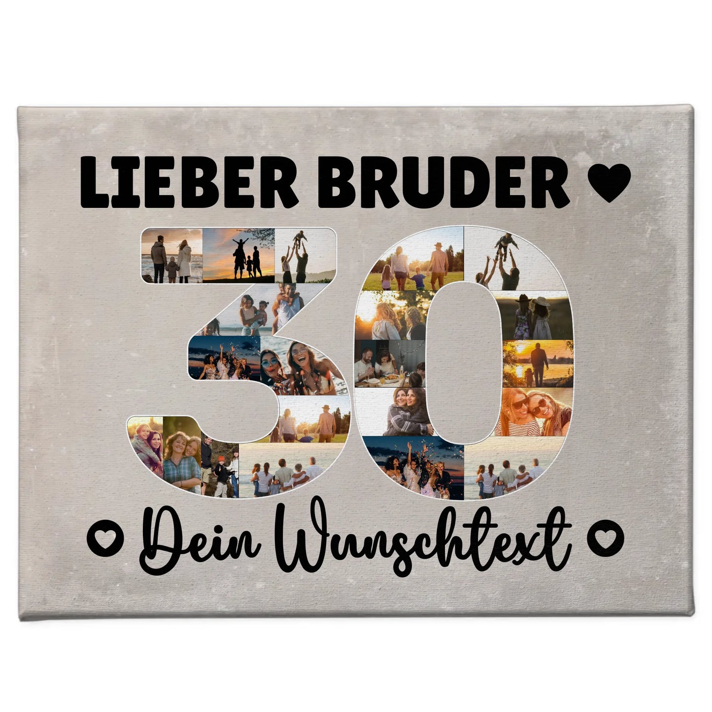 Personalisierte Fotoleinwand mit Wunschtext 30 Geburtstag Bruder