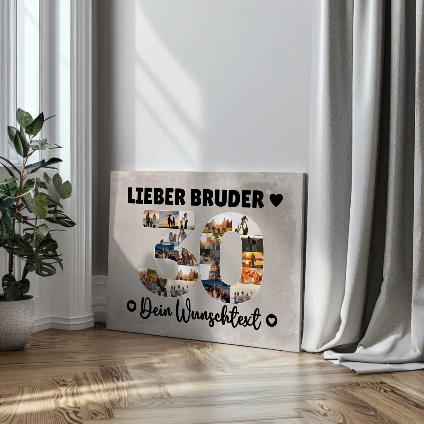 Personalisierte Fotoleinwand mit Wunschtext 30 Geburtstag Bruder