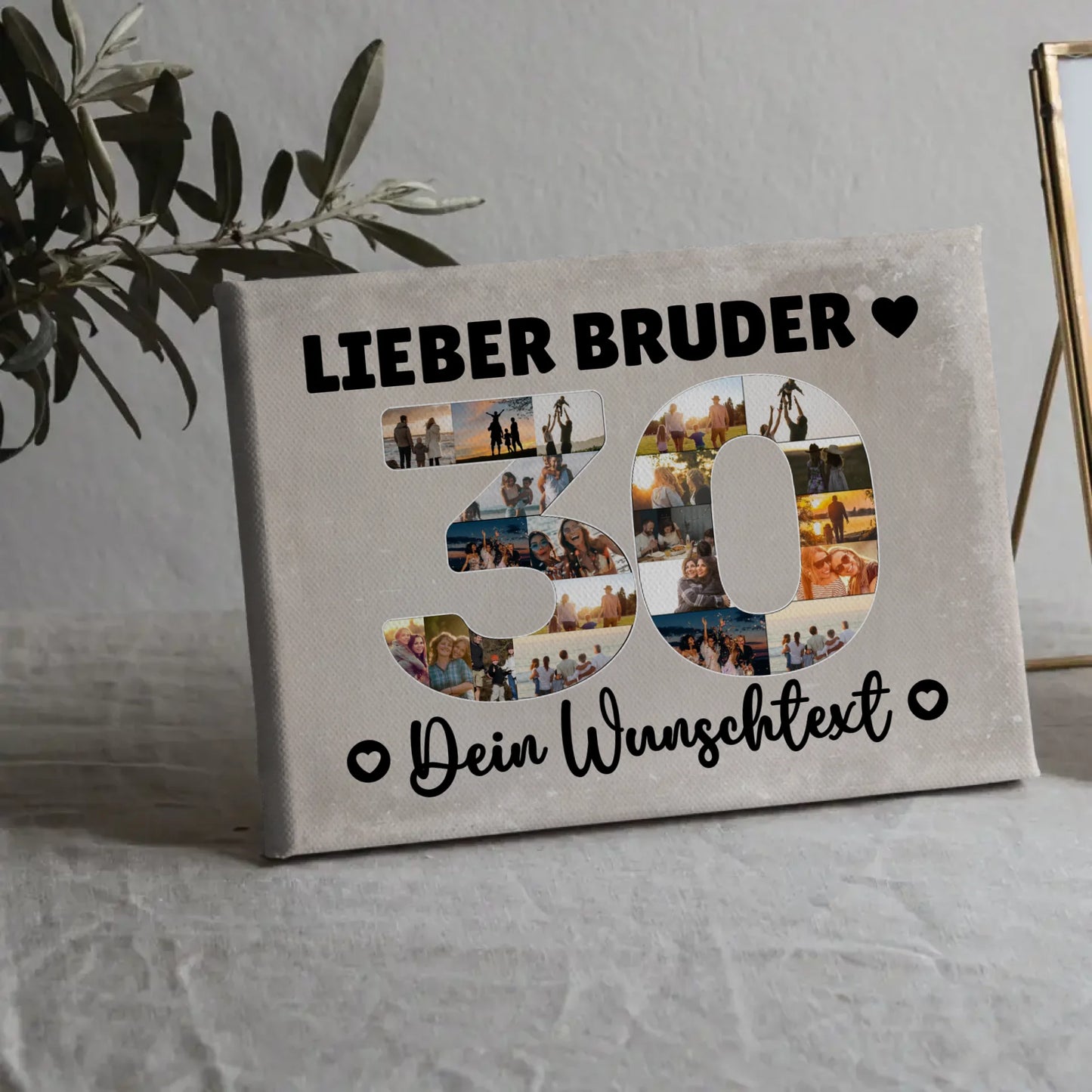 Personalisierte Fotoleinwand mit Wunschtext 30 Geburtstag Bruder