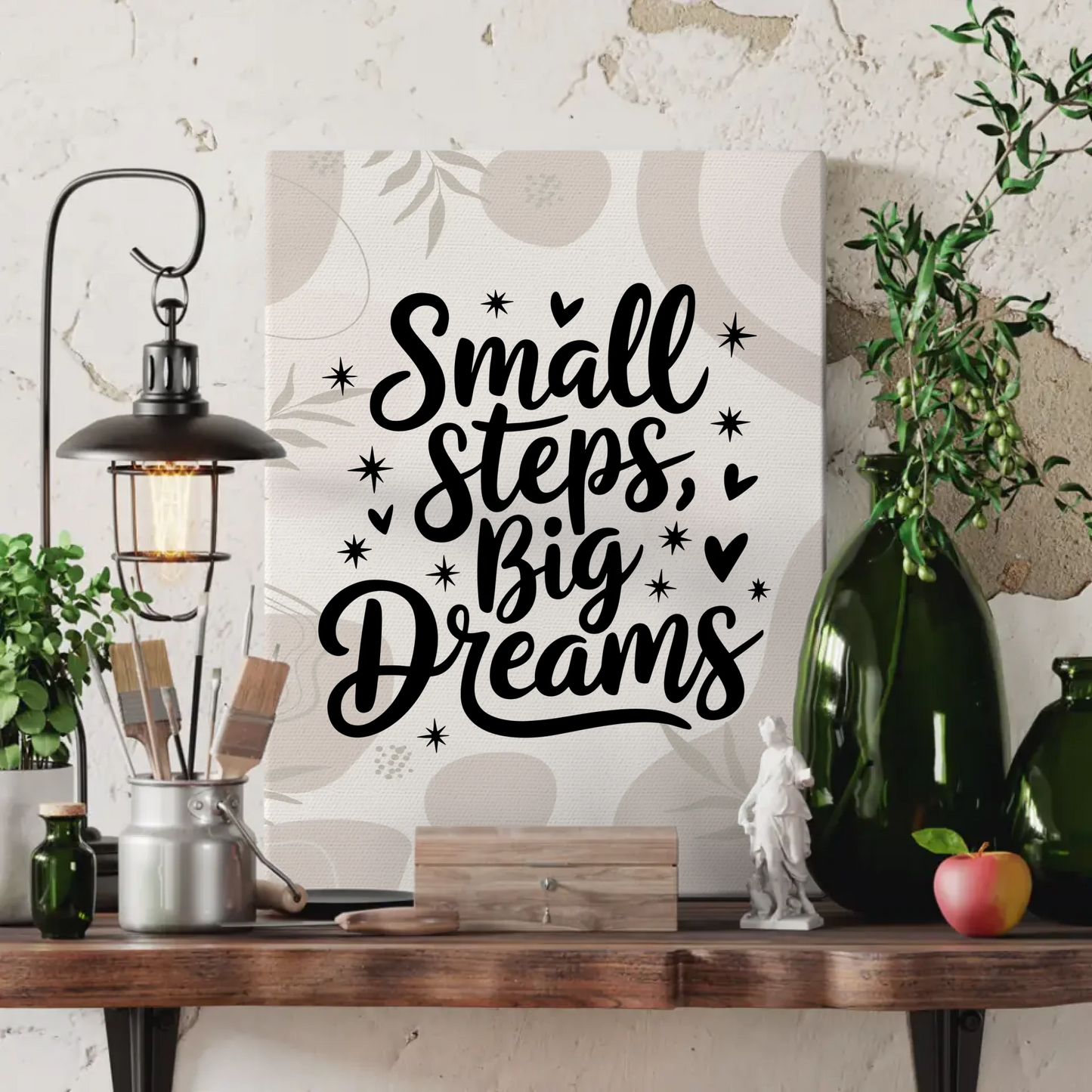 Leinwand Mit Spruch Small Steps Big Dreams Persönliches Geschenk