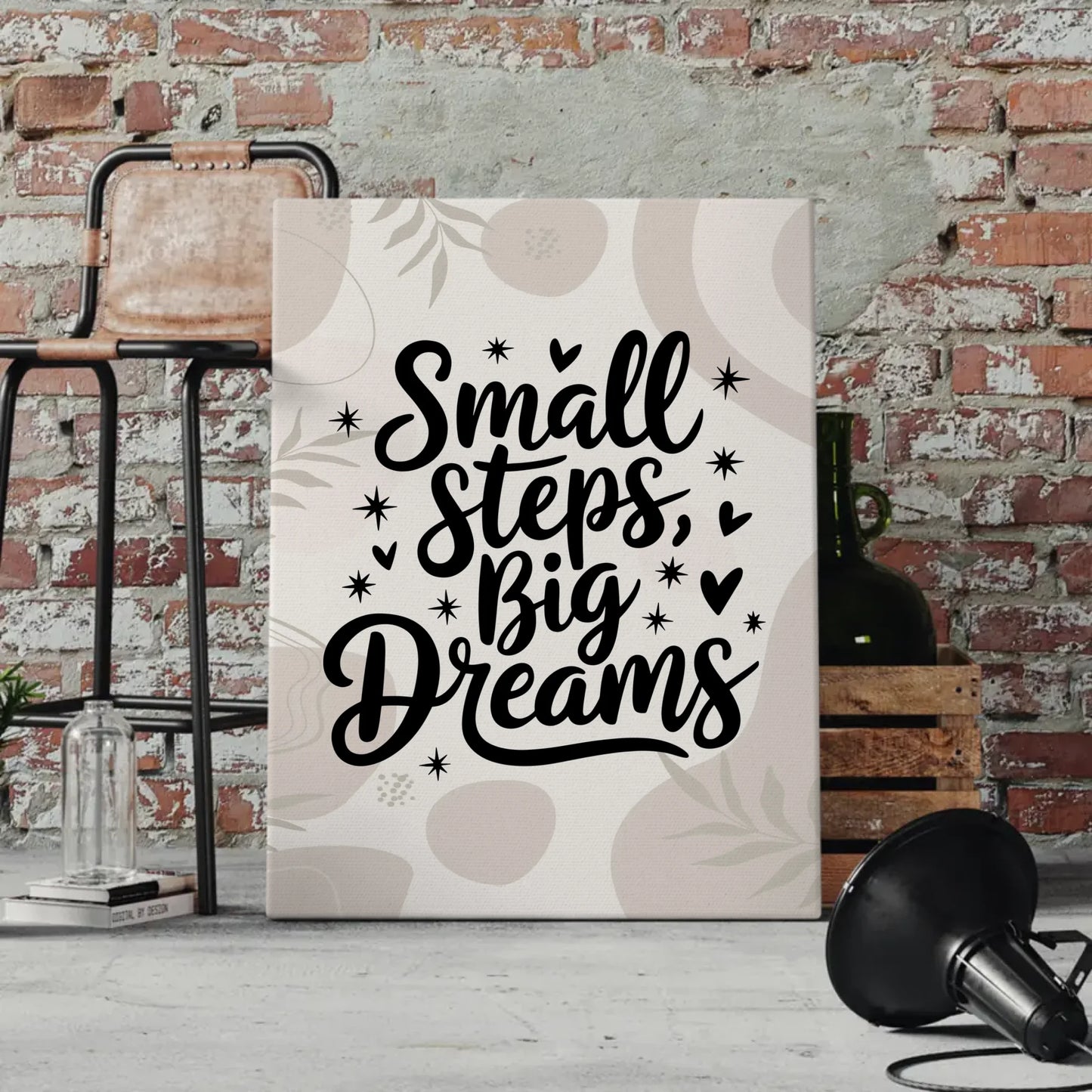 Leinwand Mit Spruch Small Steps Big Dreams Persönliches Geschenk