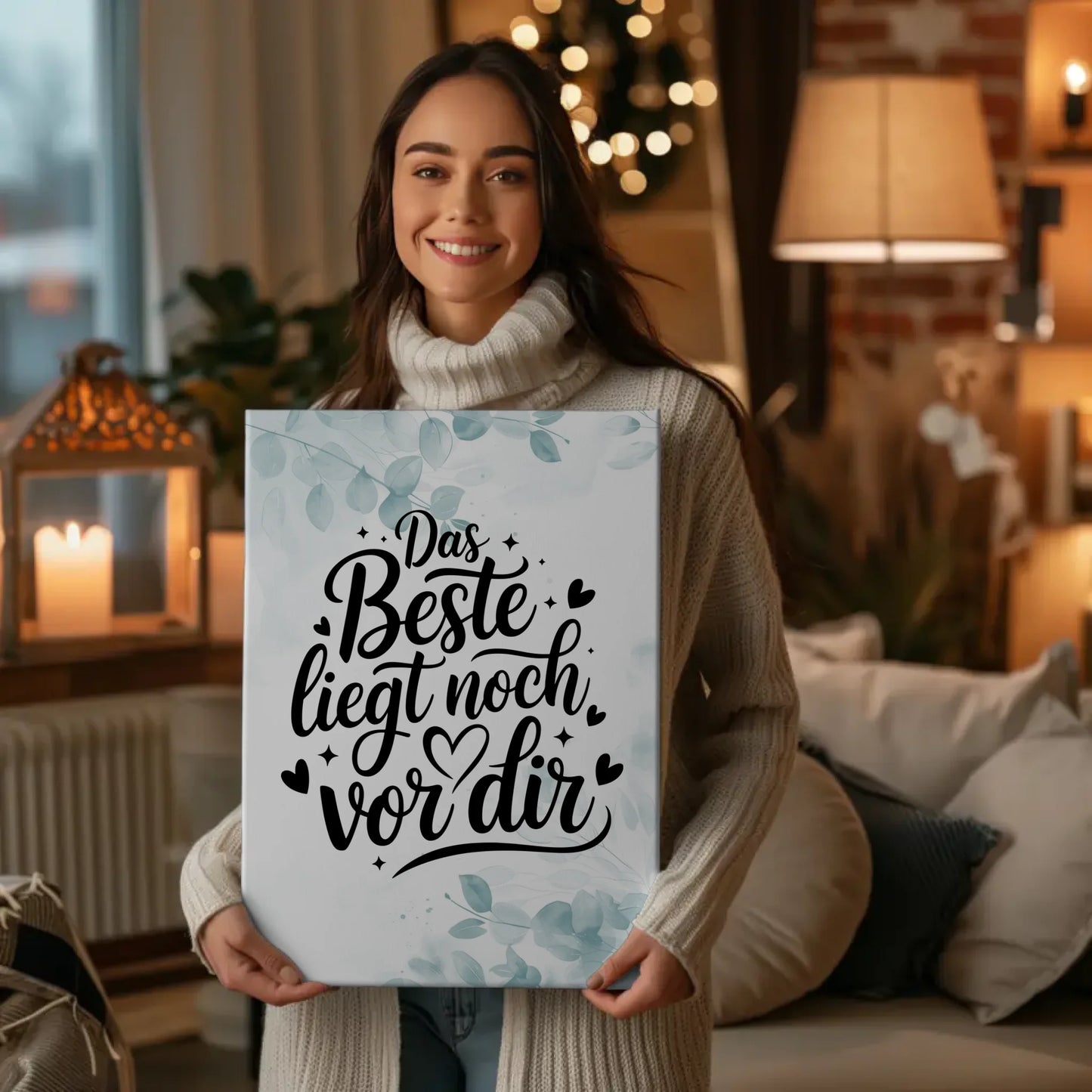 Leinwand Spruch Das Beste liegt noch vor dir personalisiert