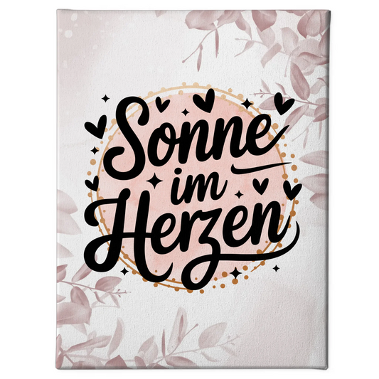 Personalisierte Sprüche Leinwand Sonne im Herzen Dekoration
