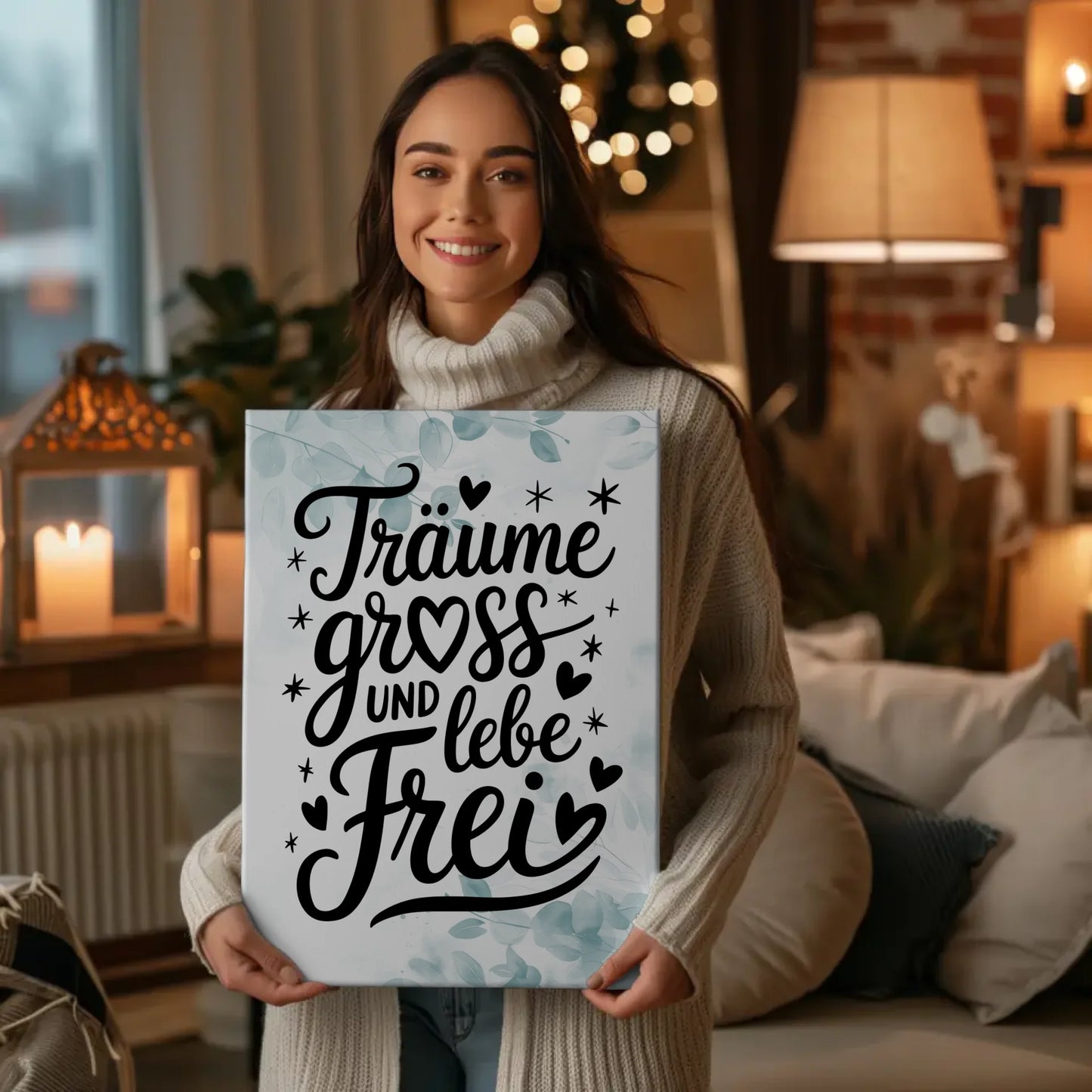 Leinwand Mit Spruch TRÄUME GROß UND LEBE FREI gestalten