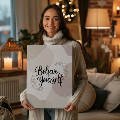 Leinwand Mit Spruch Believe in yourself für persönliche Geschenke