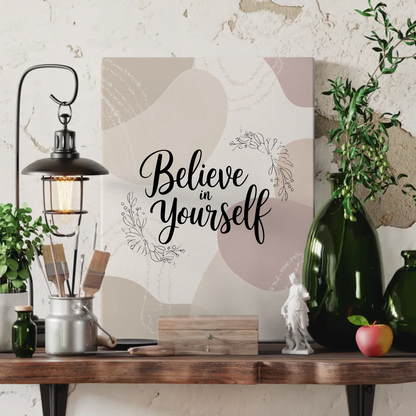 Leinwand Mit Spruch Believe in yourself für persönliche Geschenke