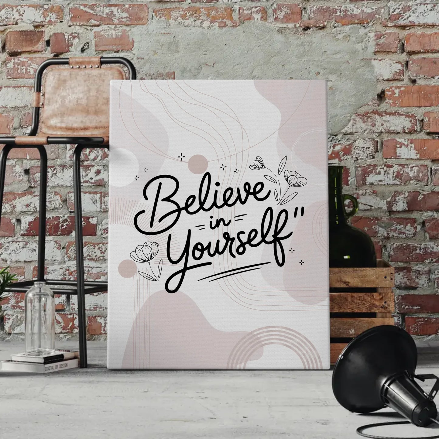 Personalisierte Leinwand Spruch Believe in yourself Geschenk