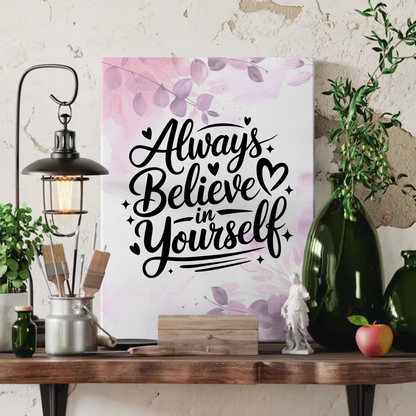 Personalisierte Sprüche Leinwand Always believe in yourself