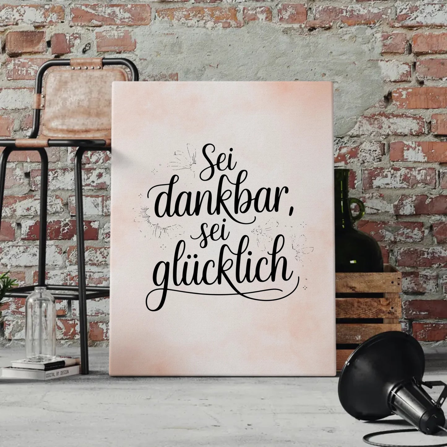 Leinwand Mit Spruch Sei Dankbar Sei Glücklich Personalisiert