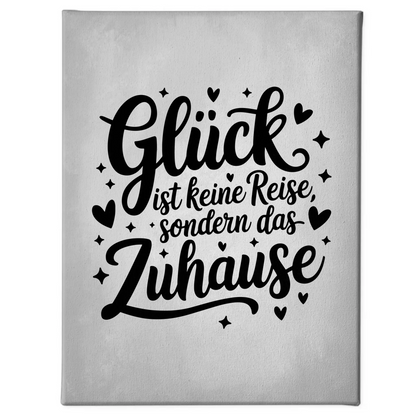 Leinwand Spruch Glück ist keine Reise sondern das Zuhause