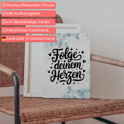 Sprüche Leinwand Folge deinem Herzen Personalisiertes Geschenk