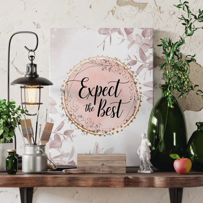 Leinwand Spruch Erwarte das Beste für personalisierte Geschenke
