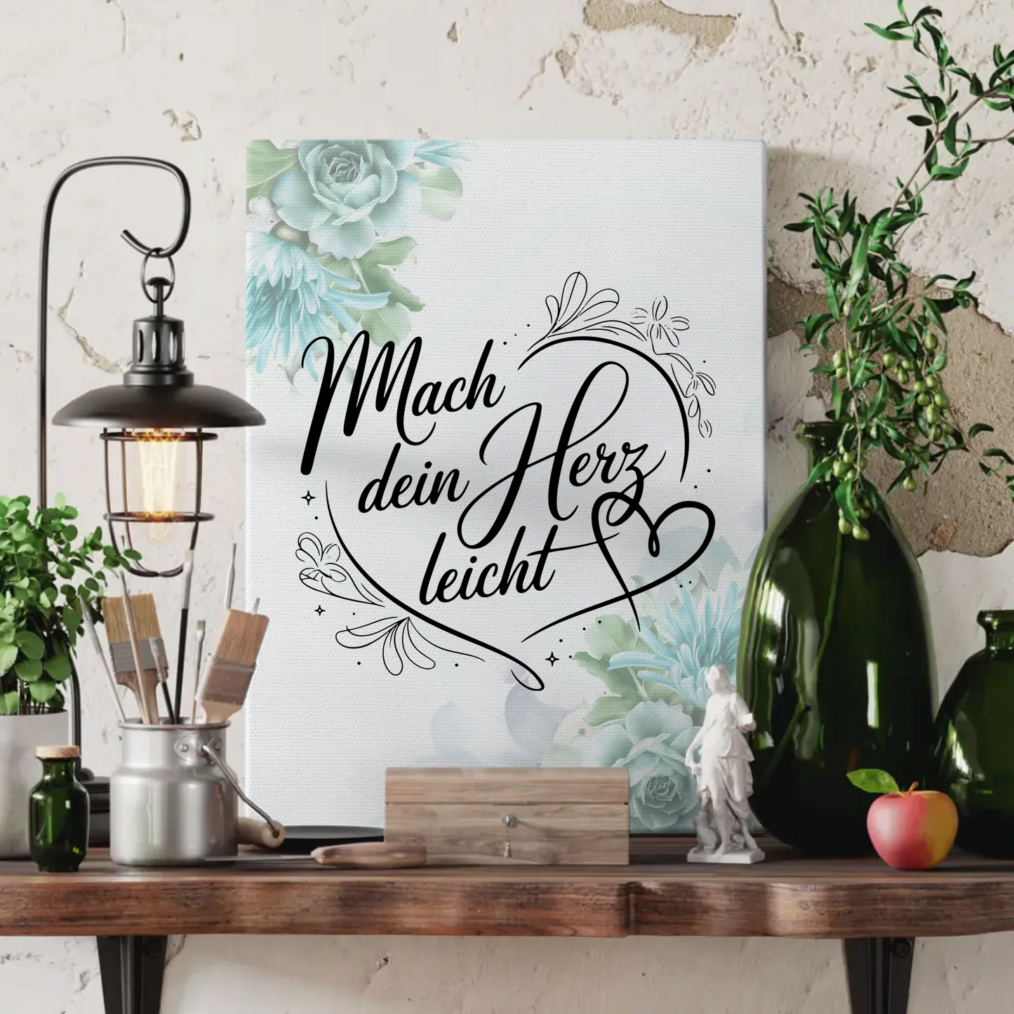 Personalisierte Sprüche Leinwand Mach dein Herz leicht Geschenk