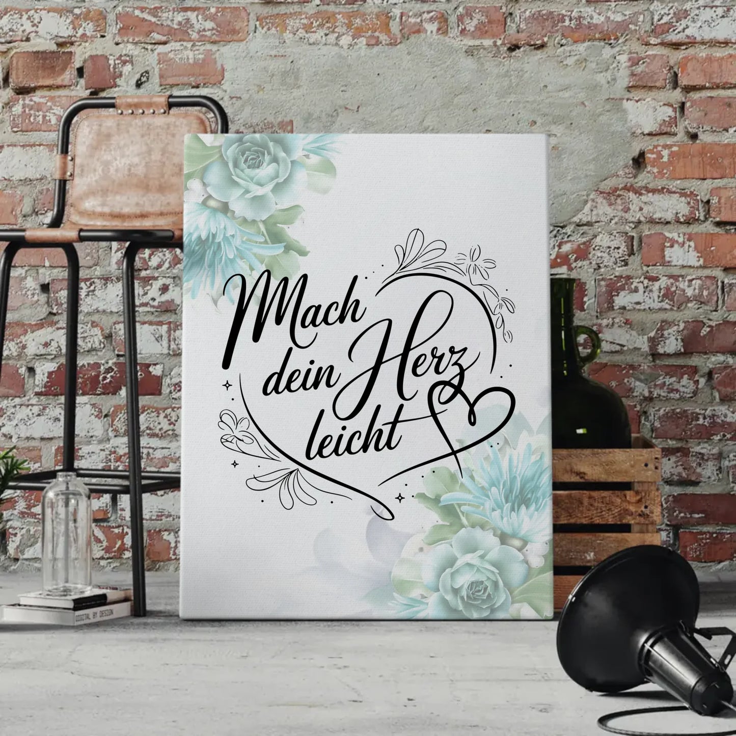 Personalisierte Sprüche Leinwand Mach dein Herz leicht Geschenk