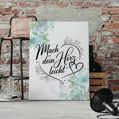 Personalisierte Sprüche Leinwand Mach dein Herz leicht Geschenk