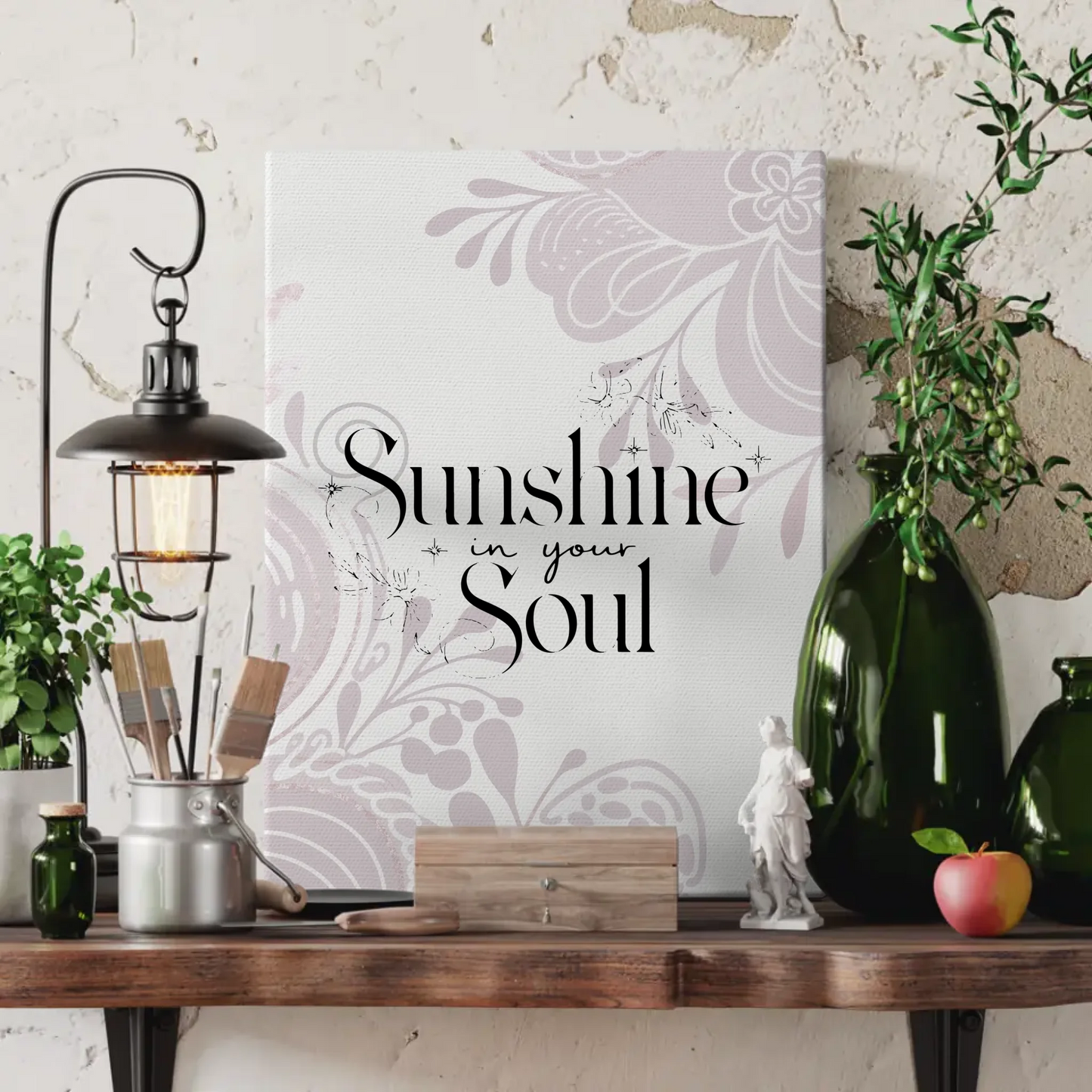 Spruch Leinwand Sunshine in your soul für persönliche Geschenke