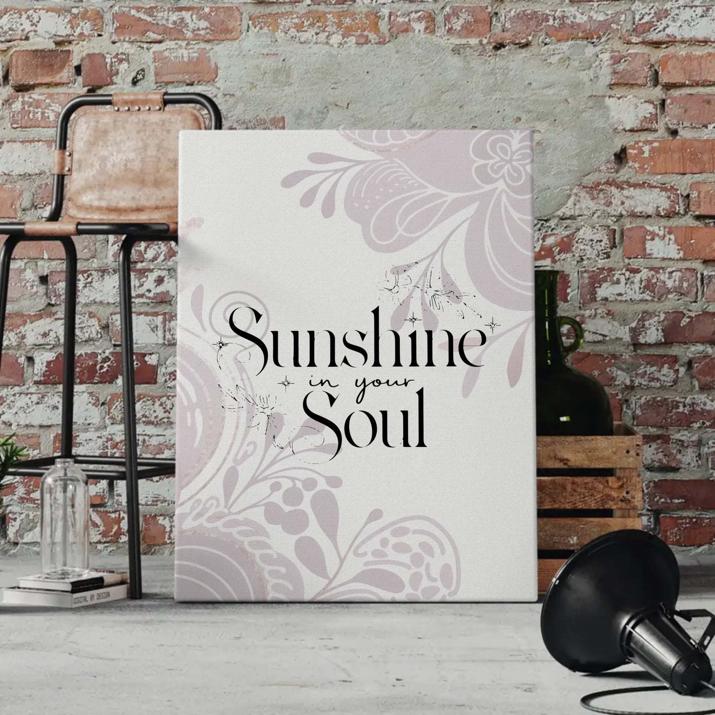 Spruch Leinwand Sunshine in your soul für persönliche Geschenke