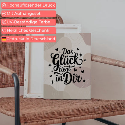 Sprüche Leinwand Das Glück liegt in dir personalisiert Geschenk