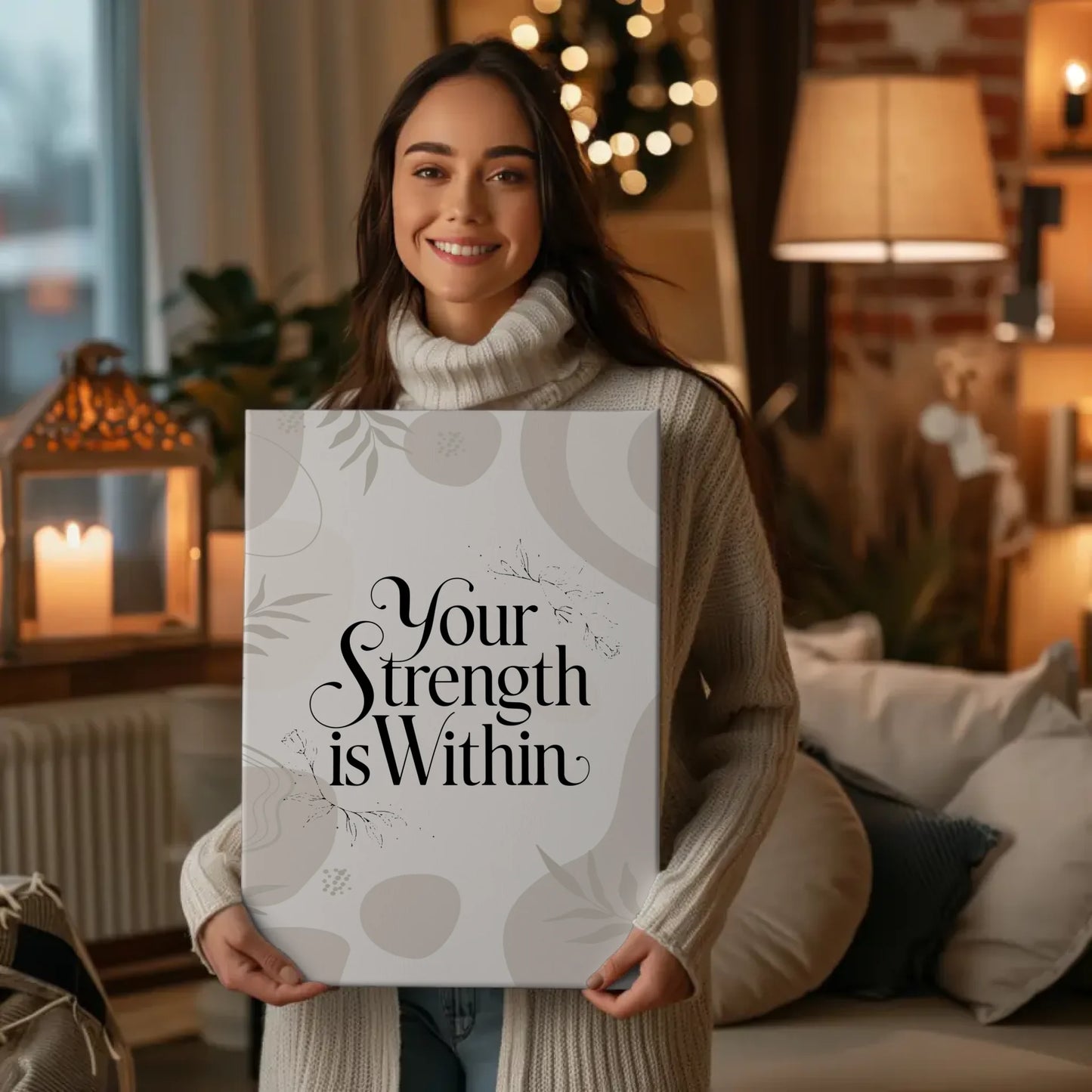 Leinwand Spruch Your strength is within personalisierte Geschenke