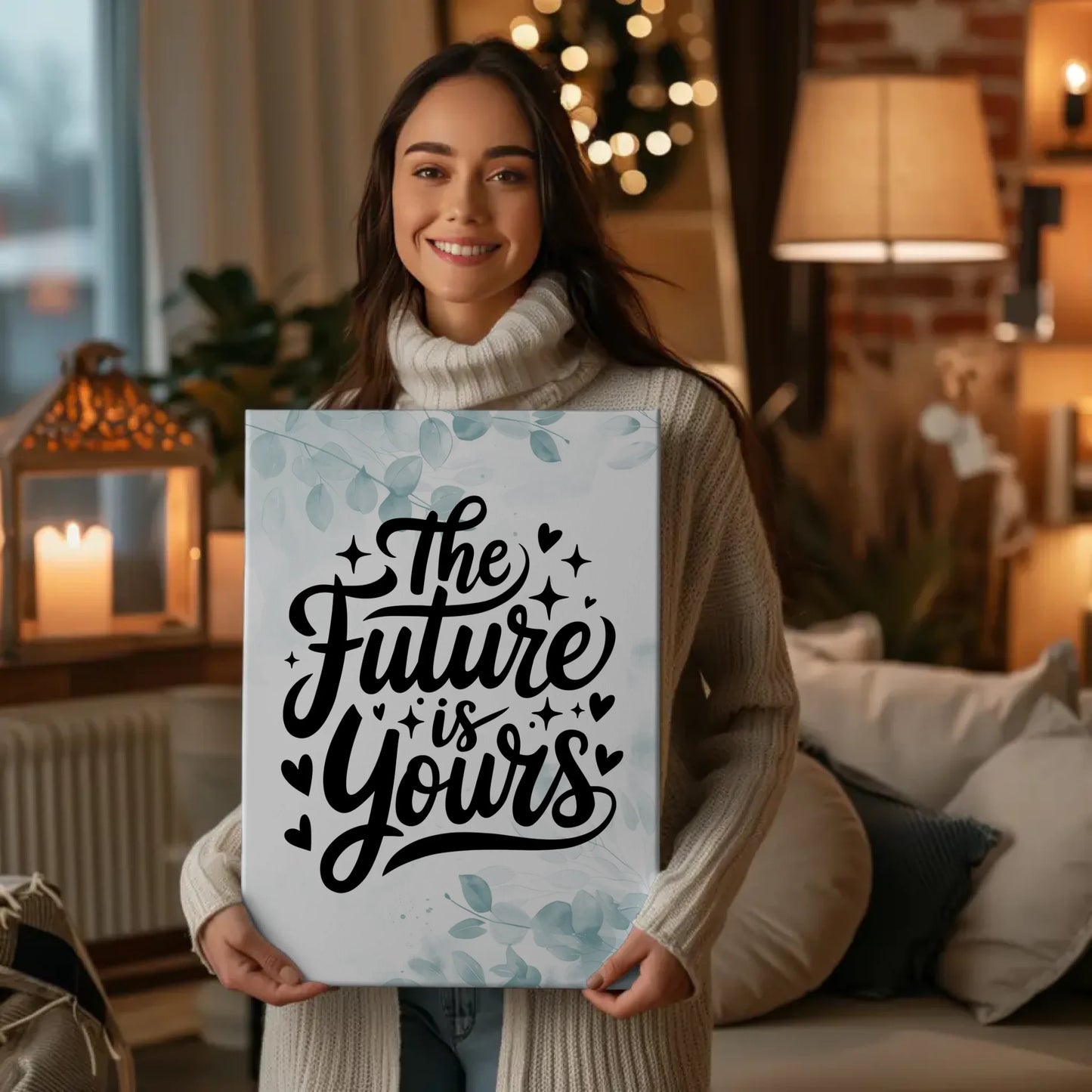 Spruch Leinwand The future is yours