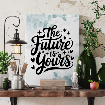 Spruch Leinwand The future is yours