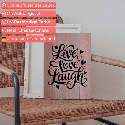 Sprüche Leinwand Live Love Laugh personalisierte Geschenke