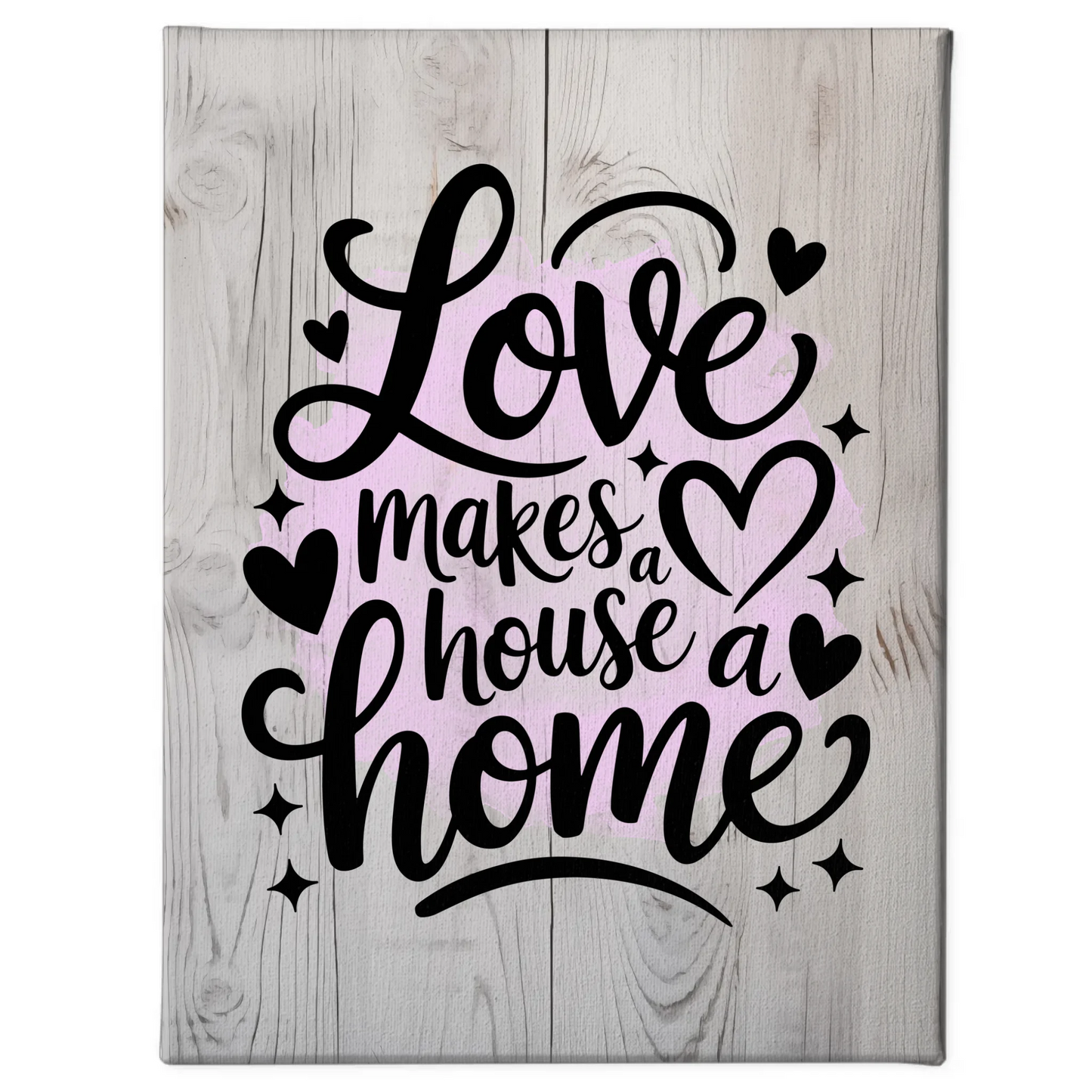 Leinwand Spruch Love makes a house a home personalisiert